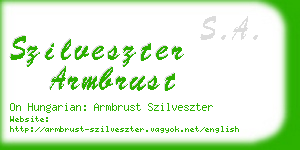 szilveszter armbrust business card